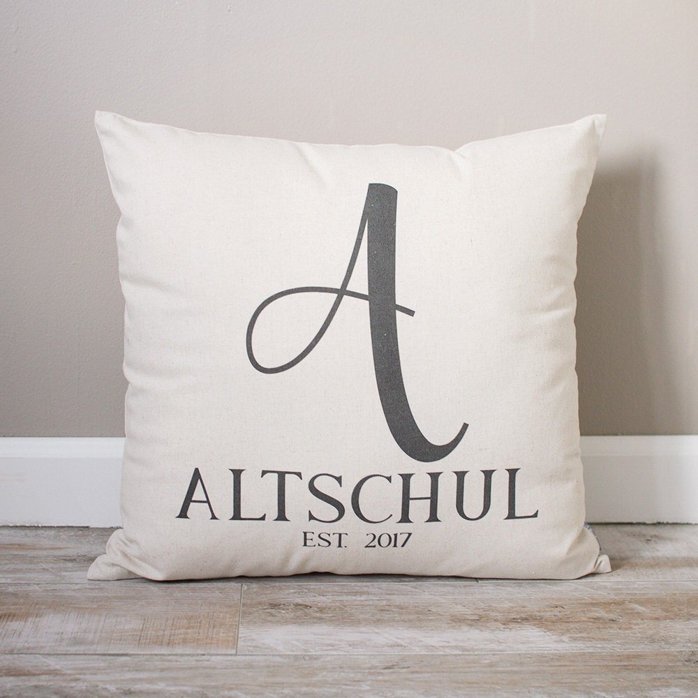 Custom Monogram Pillow Wedding Gift Monogrammed Pillow 