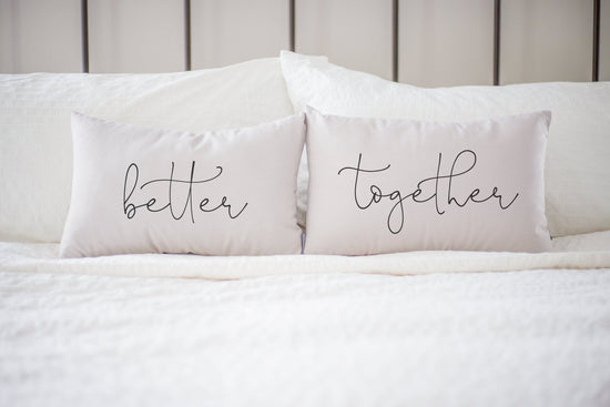 Better Together Pillow Set | Wedding Pillow Set Custom Monogrammed Pillows with Better Together Couples Gift | Home Decor Wedding Gift - Sweet Hooligans Design