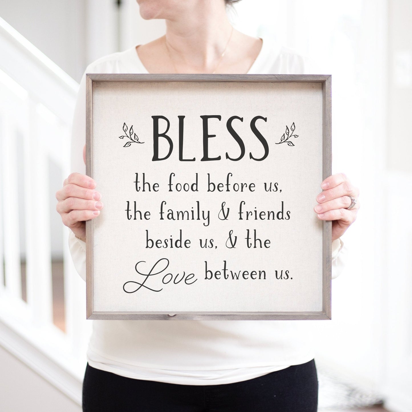 Bless The Food Before Us Sign | Kitchen Prayer Sign | Meal Prayer Blessing Sign | Bless This Food | Mothers Day Gift Idea | KitchenSign