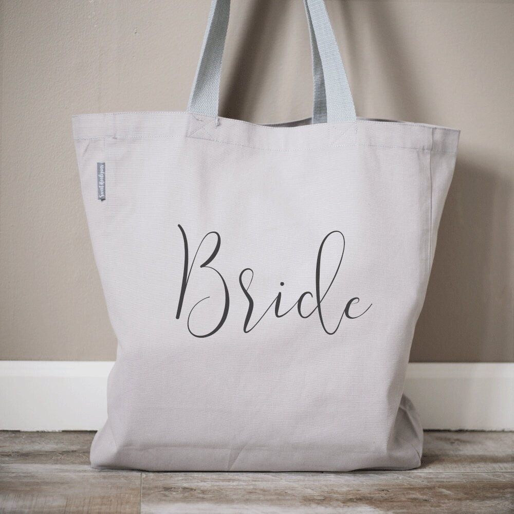 Load image into Gallery viewer, Bride Tote Bags | Bachelorette Party Tote Bags | Tote Bags | Bridal Party Gift Bags | Personalized Tote Bags | Monogram Tote Bag

