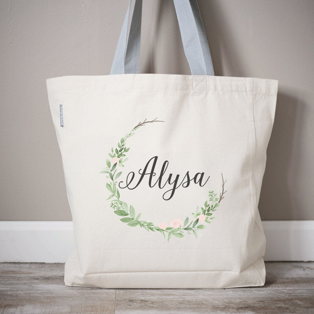 Load image into Gallery viewer, Bridesmaid Tote Bags | Bachelorette Party Tote Bags | Tote Bags | Bridal Party Gift Bags | Personalized Tote Bags | Monogram Tote Bag
