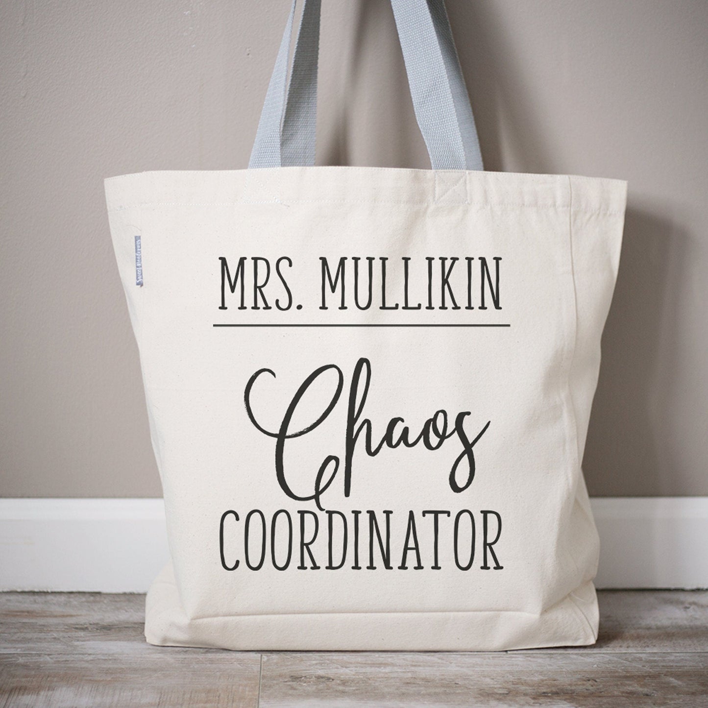 Chaos Coordinator Teacher Tote Bag | Teacher Appreciation Gift | Personalized Teacher Canvas Tote Bag | Customized Teacher Gift Bag