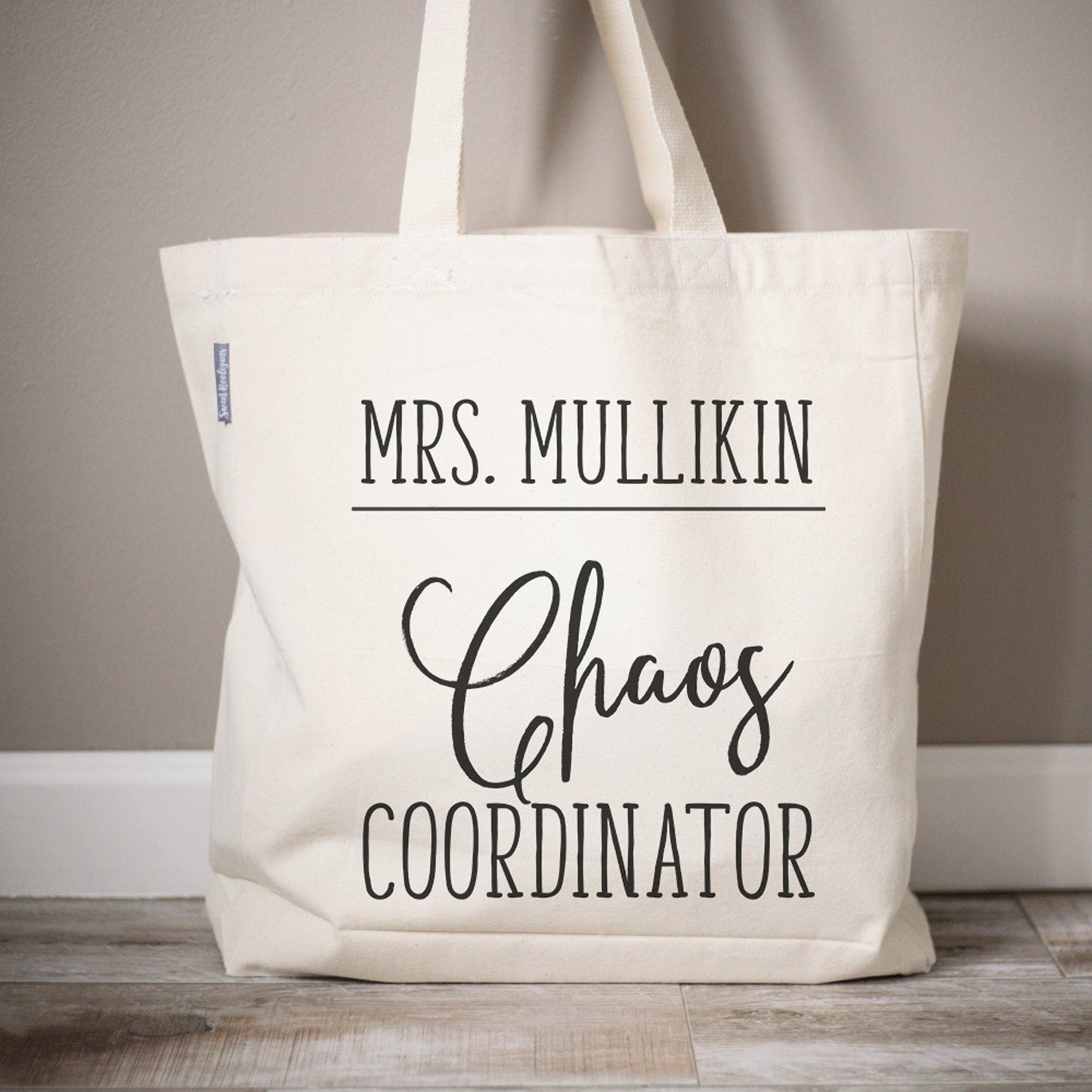 Chaos Coordinator Teacher Tote Bag | Teacher Appreciation Gift | Personalized Teacher Canvas Tote Bag | Customized Teacher Gift Bag