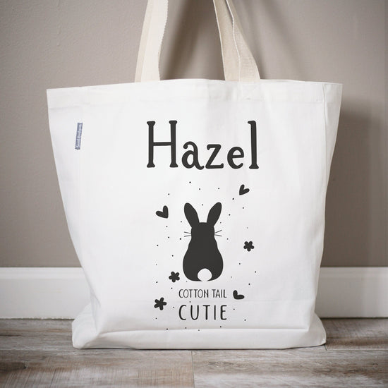 Load image into Gallery viewer, Cotton Tail Cutie Easter Bag | Personalized Easter Egg Hunt Bag | Easter Basket Filler | Easter Egg Hunt Basket | Egg Hunt Bag | Cotton Tail
