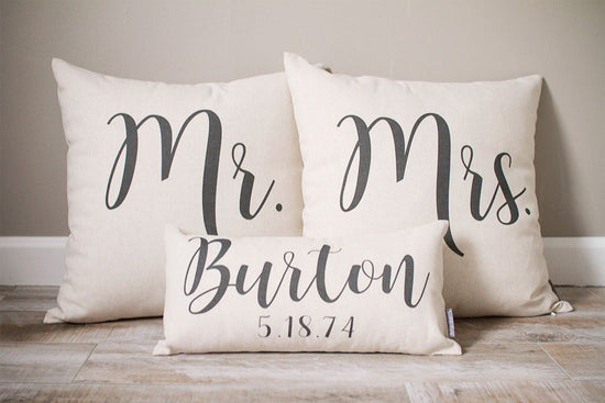Engagement Gift for Couple | Personalized Wedding Gift | Custom Wedding Gift | Personalized Engagement Gift | Mr and Mrs Wedding Pillow Set