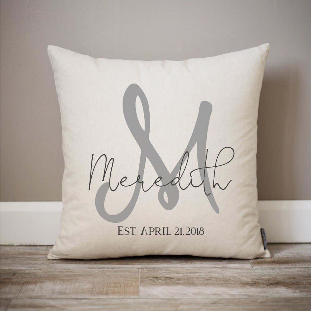 Engagement Gift For Couple | Wedding Gift for Couples | Monogrammed Pillow | Last Name & Established Date Pillow | Couples Wedding Gift