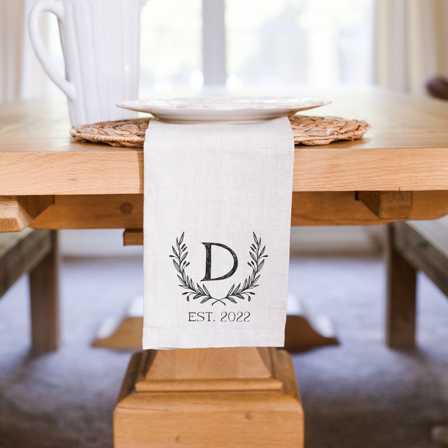 Family Initial Established Date 100% Linen Napkin Set of 2 | Wedding Gift | Housewarming Gift | Cloth Napkins | Eco-Friendly Napkins