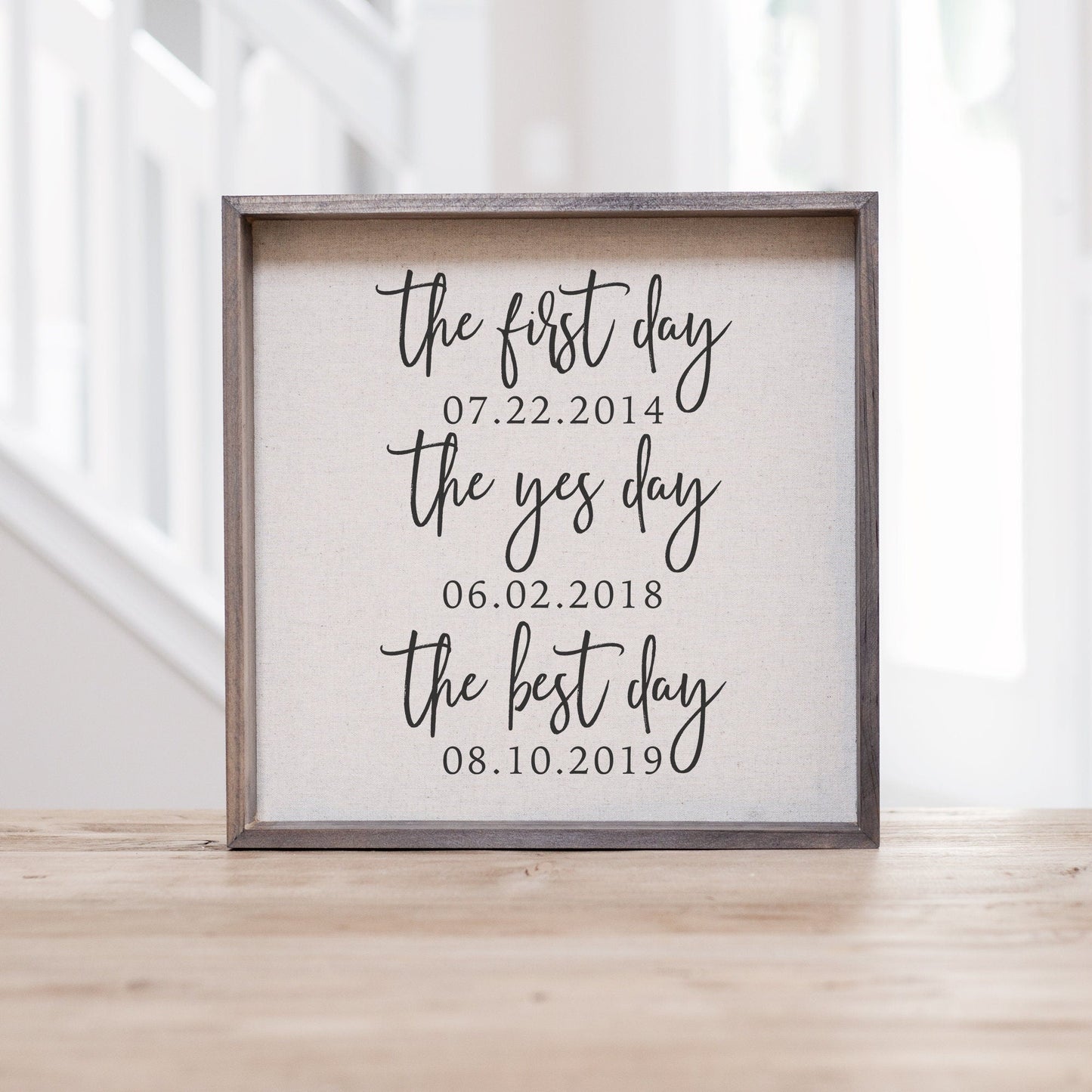 First Day, Yes Day, Best Day Sign | Personalized Wedding Gifts for Couple | Gift for Husband | Anniversary Gifts for Men | Wedding Gifts