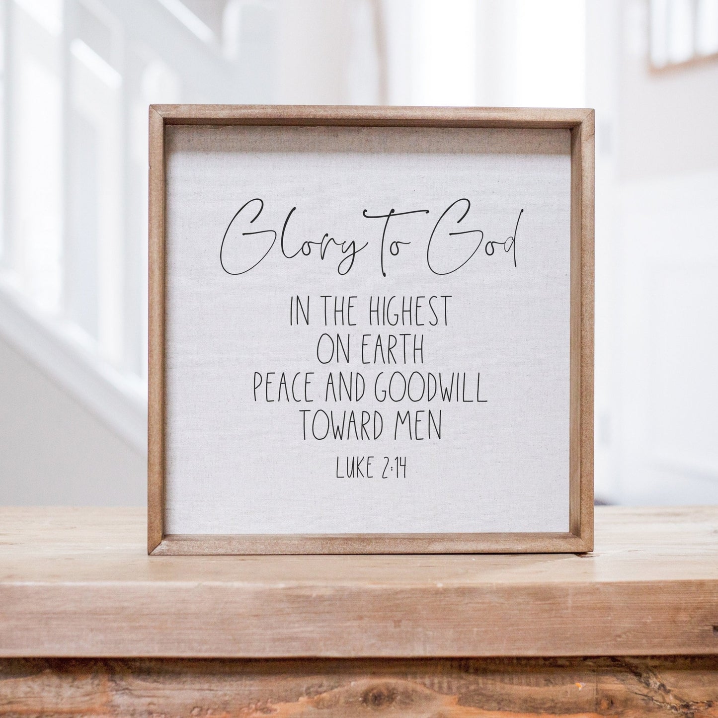 Load image into Gallery viewer, Glory To God In The Highest Christmas Sign | Hostess Christmas Gift | Peace On Earth | Housewarming Gift |  | Vintage Rustic Christmas Decor
