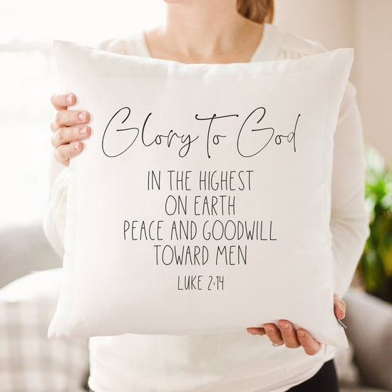 Glory To God In The Highest Pillow | Christmas Pillow | Holiday Pillow | Christmas Gift | Rustic HomeDecor | Holiday Decor | Christmas Decor
