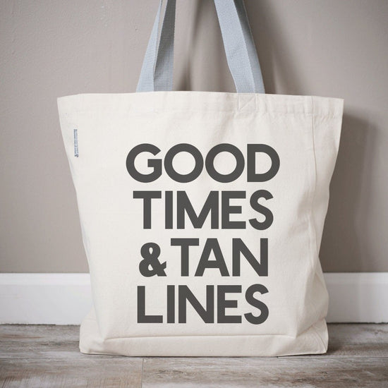 Good Times & Tan Lines Beach Bag | Beach Tote Bag | Tote Bags | Beach Party Gift Bags | Summer Tote Bag | Monogram Tote Bag | Summer Bag