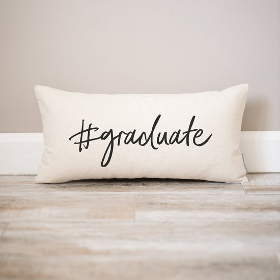 Graduate Dorm Decor Pillow | Personalized Hashtag Graduation Monogrammed Pillow Gift | Rustic Home Decor | Home Decor Farmhouse Dorm Decor