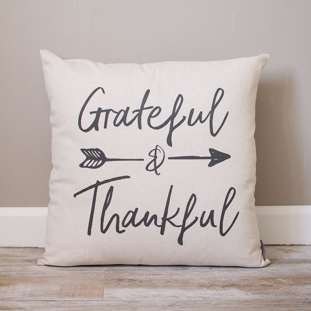 Grateful & Thankful Pillow | Personalized Pillow | Fall Decor | Monogrammed Gift | Rustic Home Decor | Home Decor | Farmhouse Decor