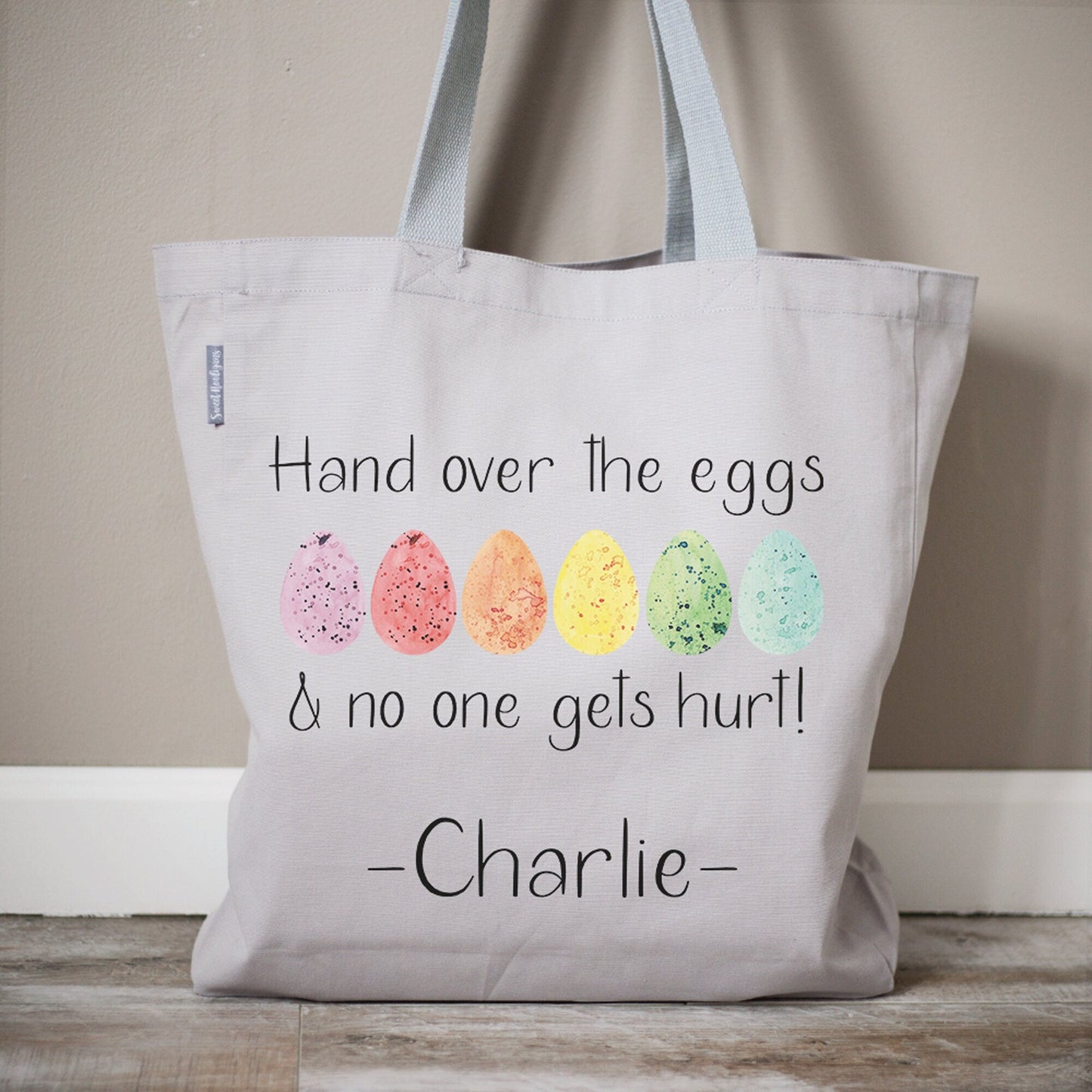 Hand Over The Eggs & No One Gets Hurt Easter Bag | Personalized Easter Egg Hunt Basket | Easter Basket Filler | Easter Egg Hunt Basket