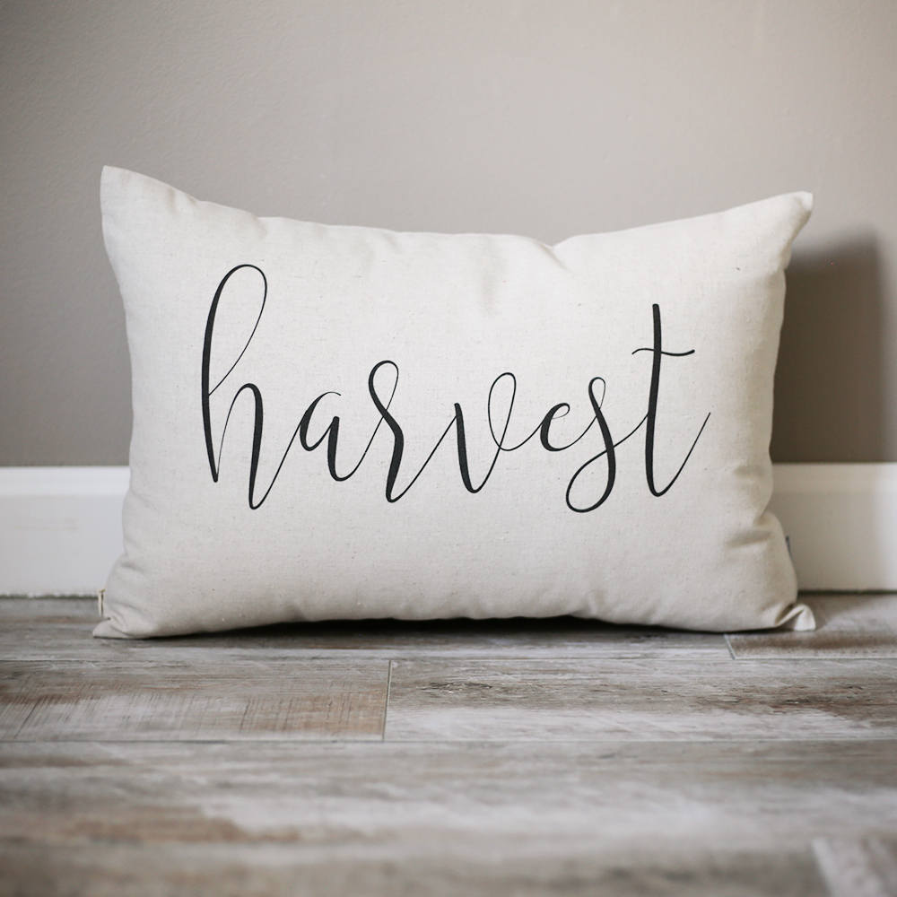 Load image into Gallery viewer, Harvest Pillow | Fall Decor Pillow |  Rustic Fall Decor | Farmhouse Decor | Autumn Decor | Fall Pillow | Fall Decor | Happy Fall | Harvest
