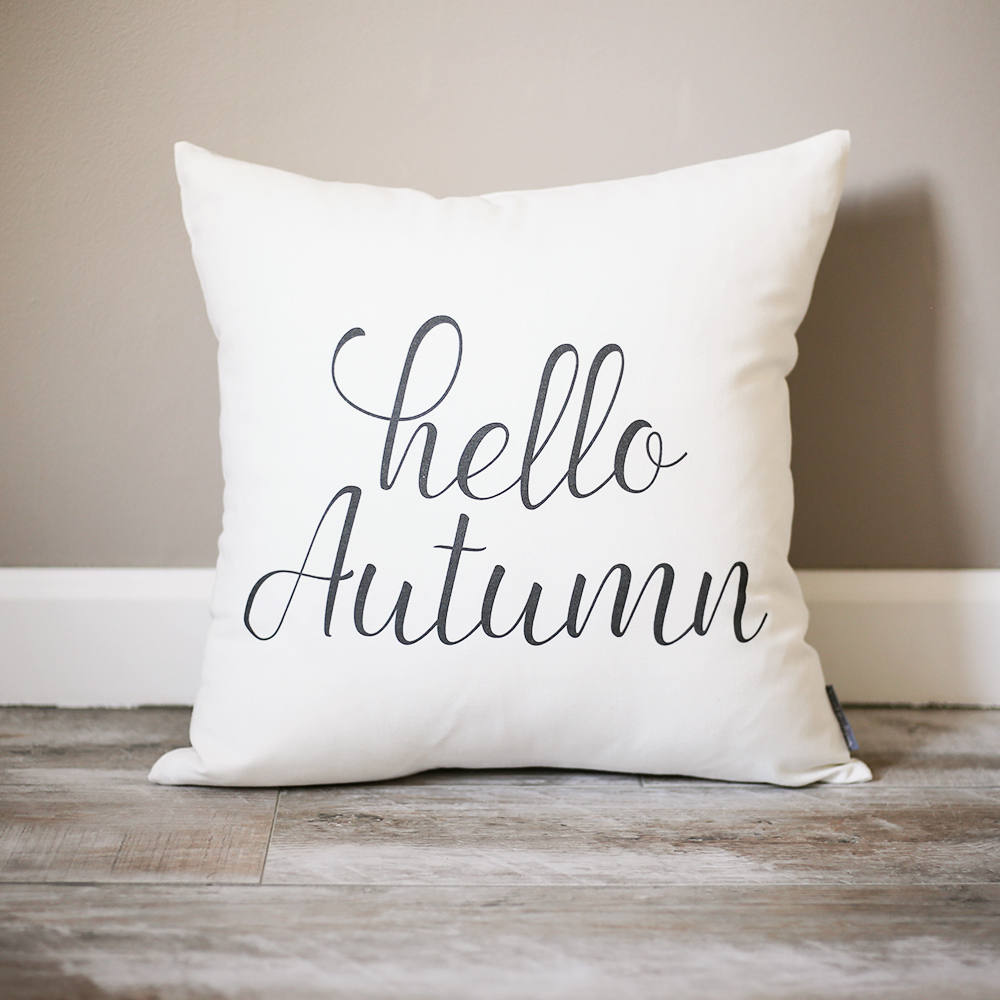 Load image into Gallery viewer, Hello Autumn Pillow | Fall Decor Pillow |  Rustic Fall Decor | Farmhouse Decor | Autumn Decor | Fall Pillow | Fall Decor | Accent Pillow
