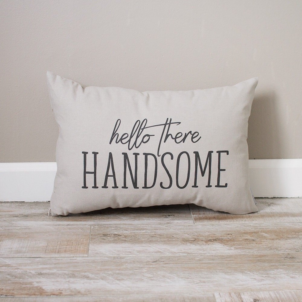 Hello There Handsome Pillow | Baby Nursery Decor | Personalized Pillow | Monogrammed Gift | Rustic Home Decor | Baby Pillow | Baby Boy Gift