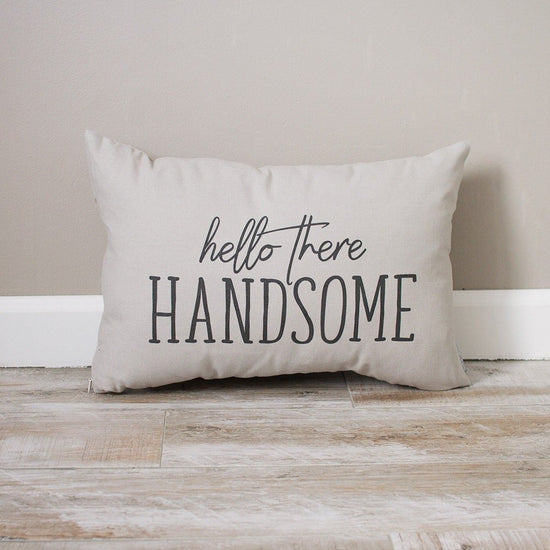 Load image into Gallery viewer, Hello There Handsome Pillow | Baby Nursery Decor | Personalized Pillow | Monogrammed Gift | Rustic Home Decor | Baby Pillow | Baby Boy Gift
