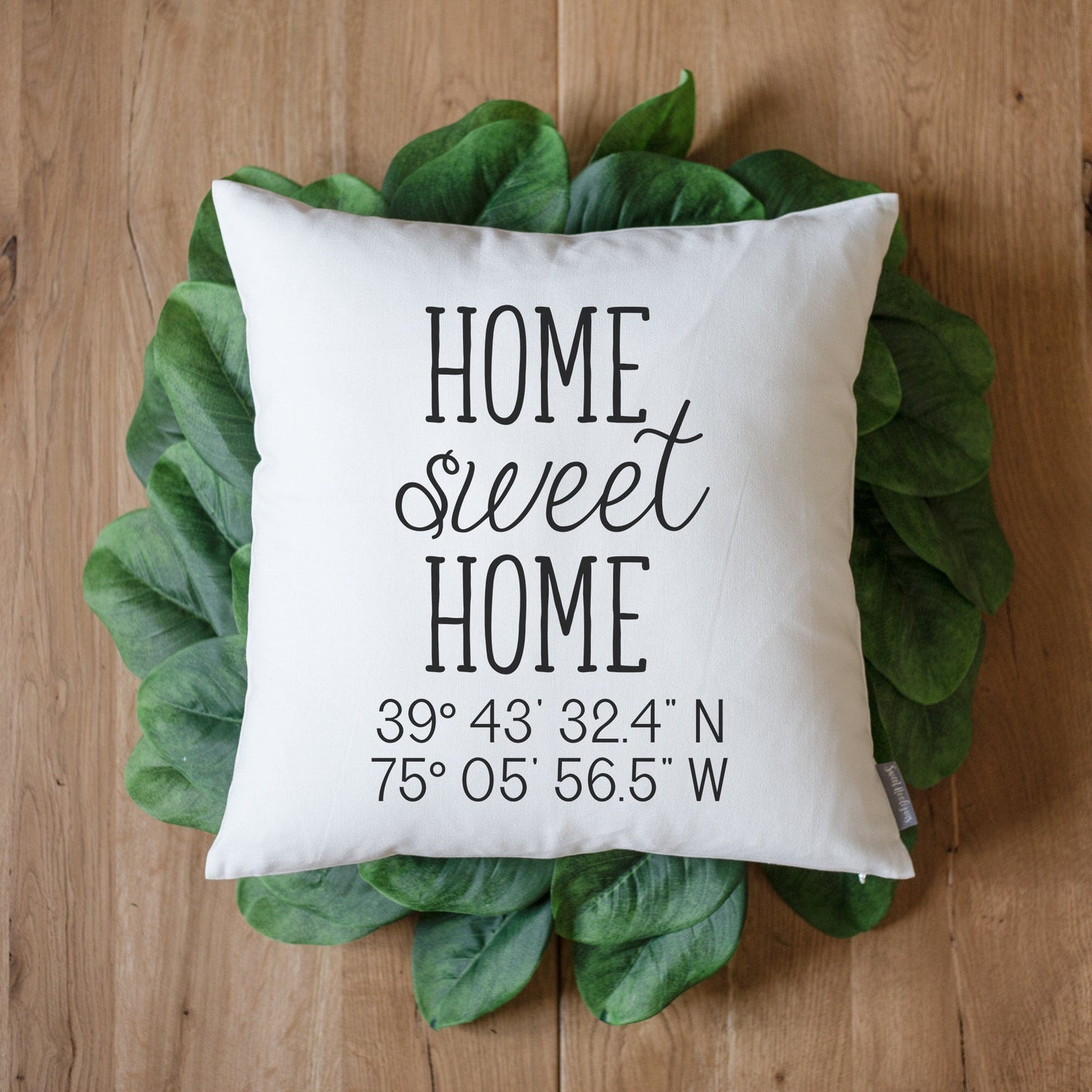 Home Sweet Home Coordinates | New Home Housewarming Gift for New Couple Gift | Latitude Longitude Pillow | GPS Coordinates Lat Long Pillow