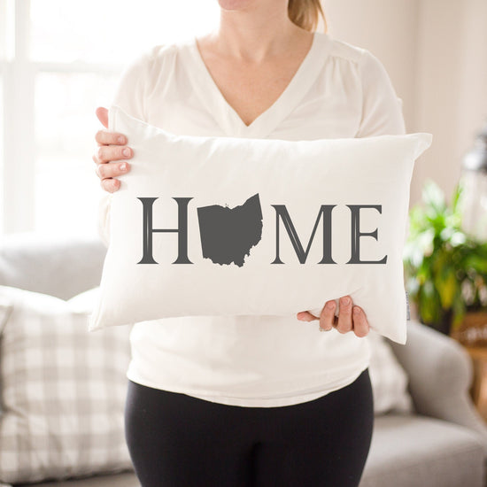Home with State Pillow | Rustic Decor | Home Decor | Personalized State Pillow | Home Pillow | Dorm Decor | Housewarming Gift