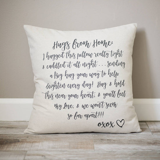 Load image into Gallery viewer, Hugs From Home Pillow | Dorm Decor | Get Well Soon | Gift for Him | Gift for Her | Going away Gift | Mother&amp;#39;s Day Gift | Father&amp;#39;s Day Gift
