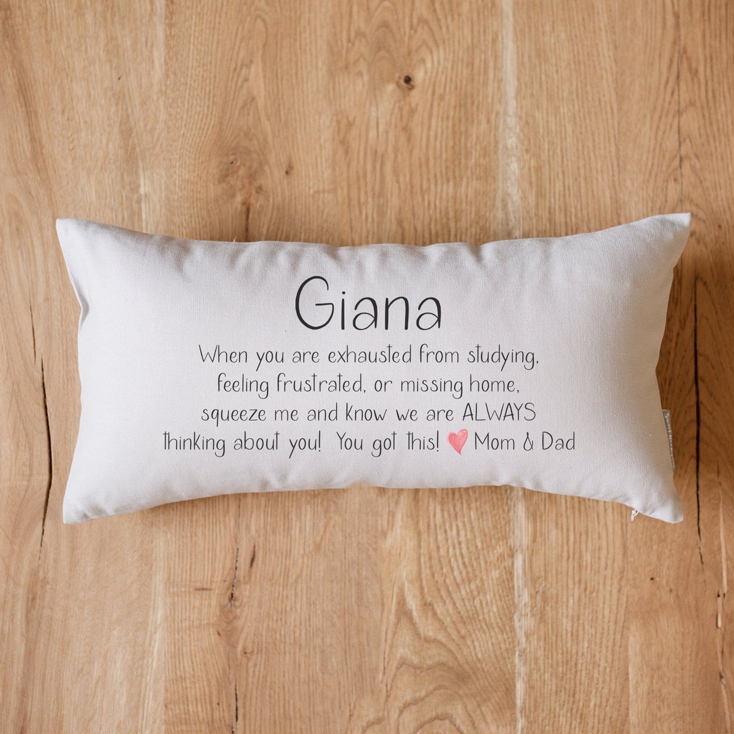 Hugs From Home Pillow | Thinking Of You Dorm Decor | Going Away Gift | Gift for Son | Gift for Daughter | Dorm Decor For College Girl