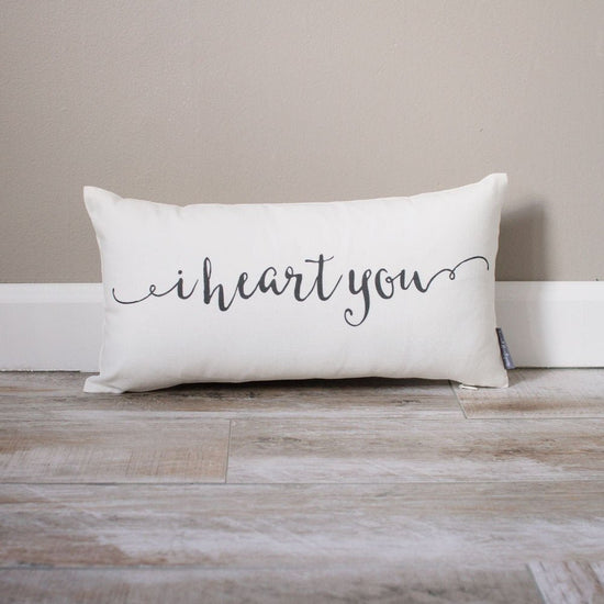 I Heart You Pillow | Monogrammed Valentine's Gift | Gifts For Her | Valentine's Day Gift | Rustic Decor | Monogrammed Pillow | I Heart You