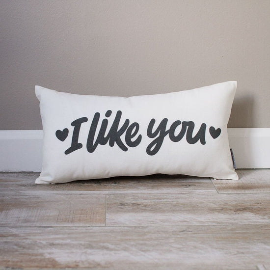 Load image into Gallery viewer, I Like You Pillow | Monogrammed Valentine&amp;#39;s Gift | Gifts For Her | Valentine&amp;#39;s Day Gift | Rustic Decor | Monogrammed Pillow | Love Pillow
