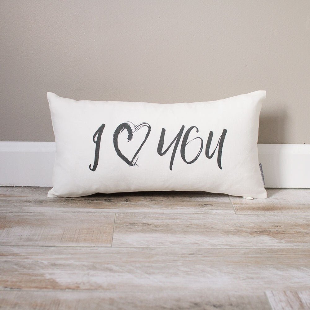I love You Pillow | Monogrammed Valentine's Gift | Gifts For Her | Valentine's Day Gift | Rustic Decor | Monogrammed Pillow | I Heart You