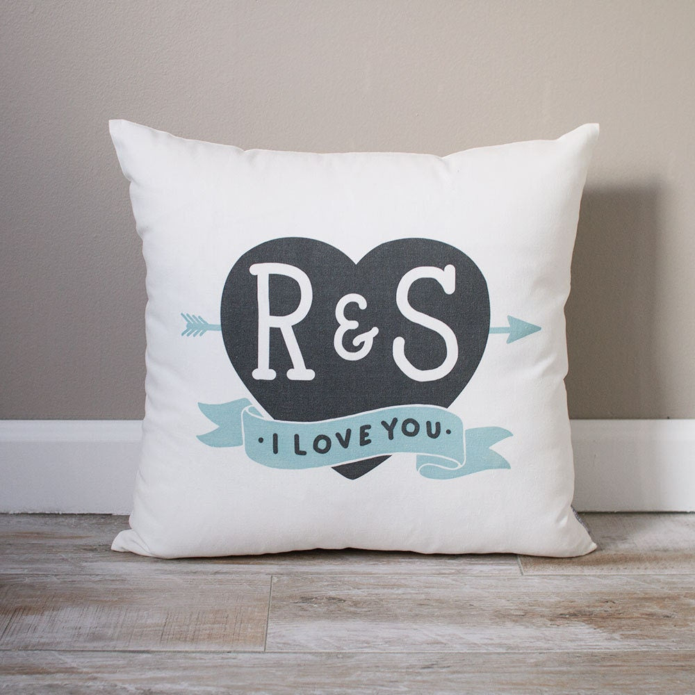 Wife Gift | Initials In Heart Pillow | Wife Gifts | Valentines Decor | Gifts For Her | Valentine's Day Gift For Wife | Valentine's Day Gift