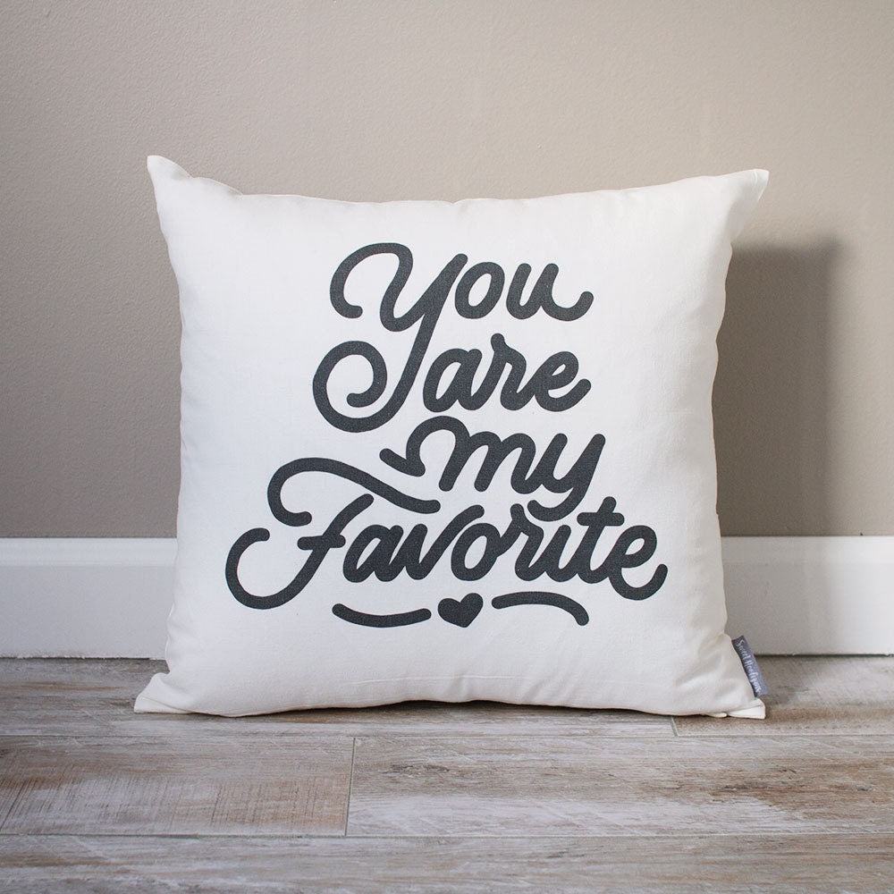 Load image into Gallery viewer, You Are My Favorite Pillow | Monogrammed Valentine&amp;#39;s Gift | Gifts For Her | Valentine&amp;#39;s Day Gift | Rustic Decor | Monogrammed Pillow
