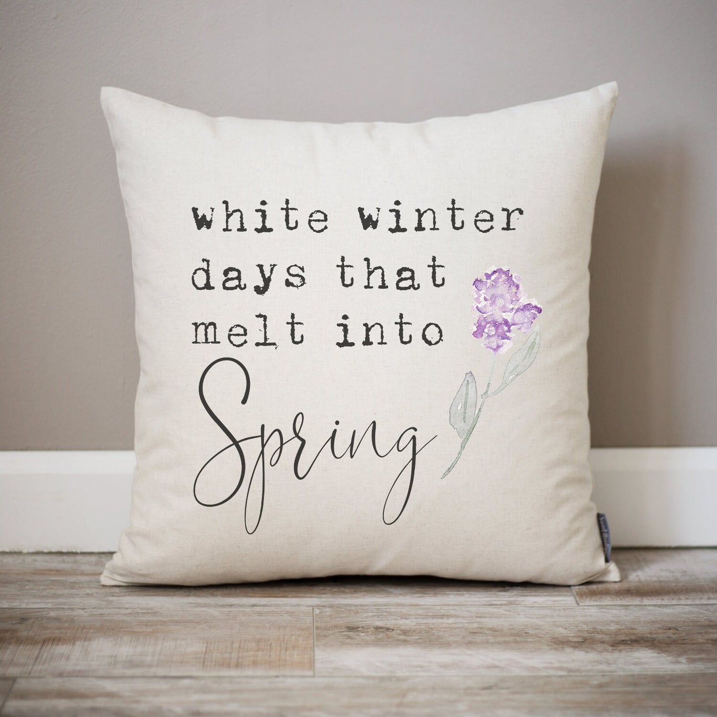 Load image into Gallery viewer, White Winter Days that Melt into Spring | Spring Pillow | Spring Decor | Flower Pillow | Spring Pillow Decor | Spring Home Decor | Spring
