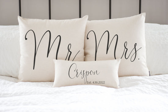 Wedding Gift for Couple | Personalized Wedding Gift | Custom Wedding Gift | Personalized Engagement Gift | Mr and Mrs Wedding Pillow Set
