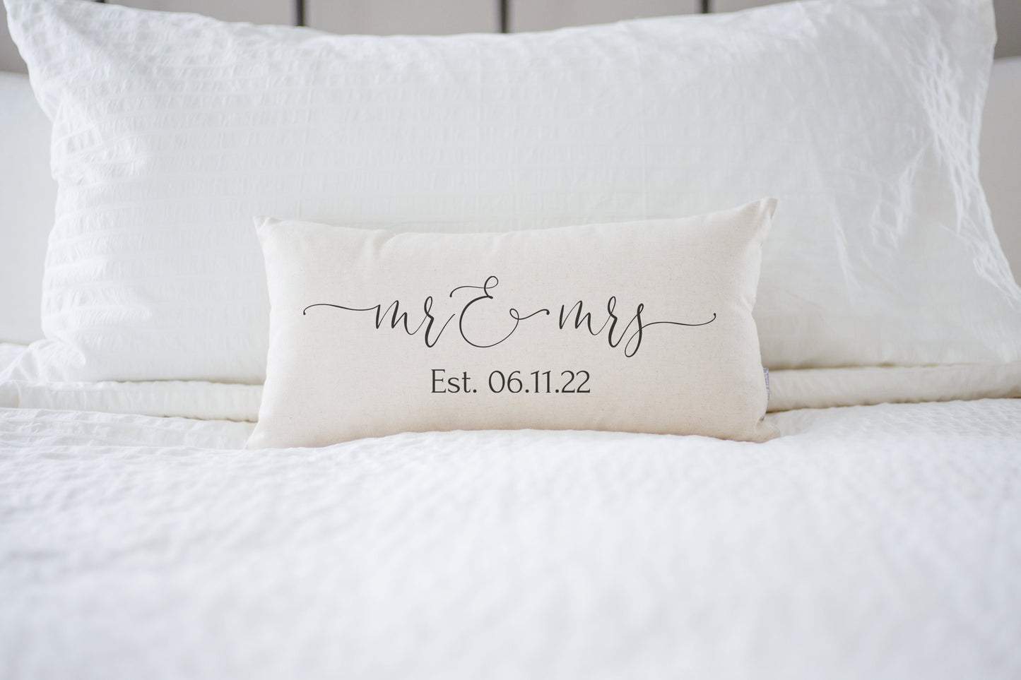 Wedding Gift Date Pillow | Personalized Date Pillow | Newlywed Gift | Engagement Gift | Rustic Wedding Gift | Linen Pillow Gift for Couple