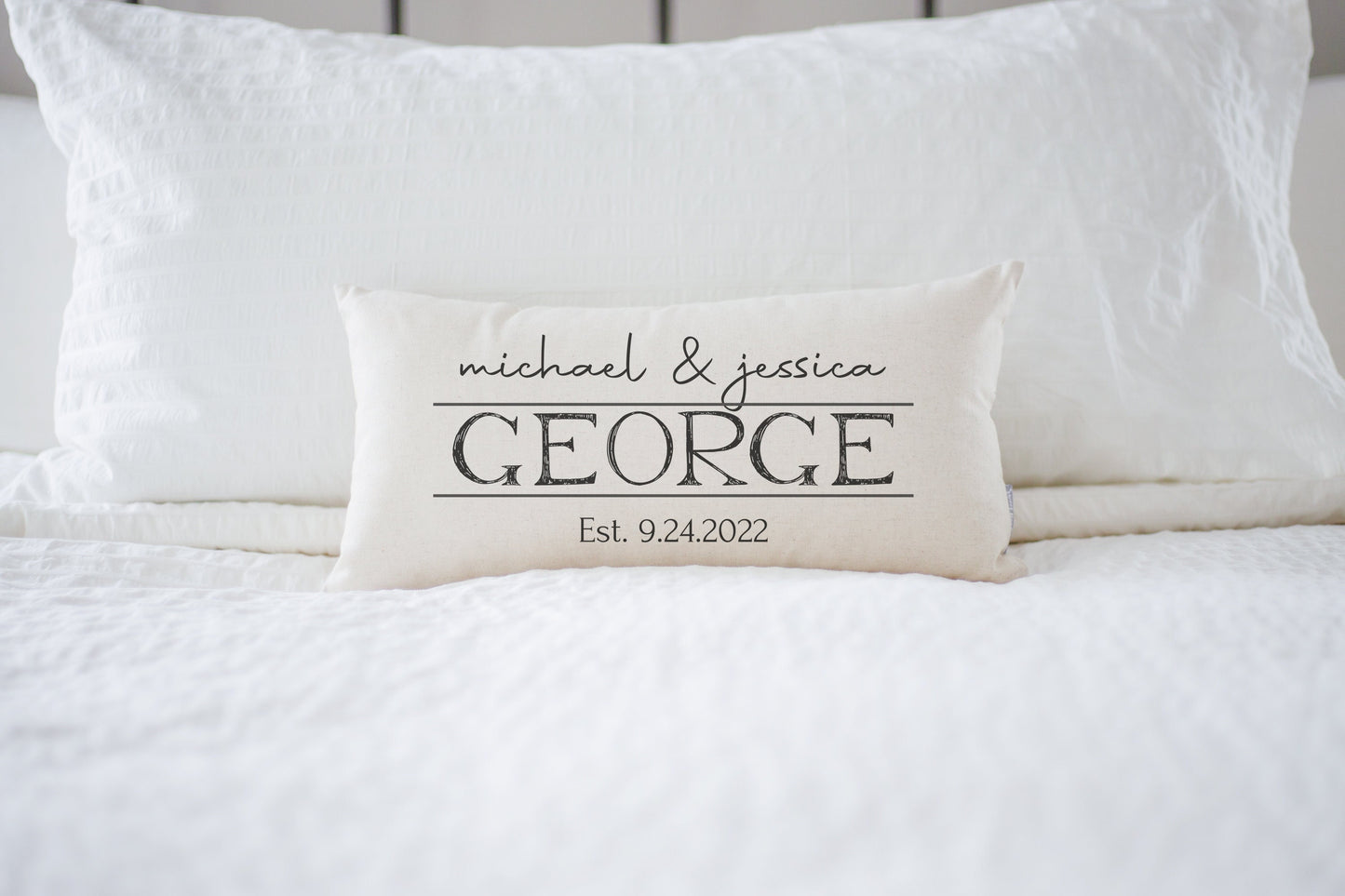Wedding Gift Personalized Names Pillow | Newlywed Gift | Engagement Gift | Rustic Wedding Gift | Linen Pillow Gift for Bride | Gift for Her
