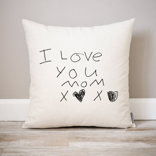 Handwriting Pillow Cover | Keepsake Memorial Pillow | Gift for Mom | Actual Handwriting Personalized Pillows | Mom Child Handwriting Gift