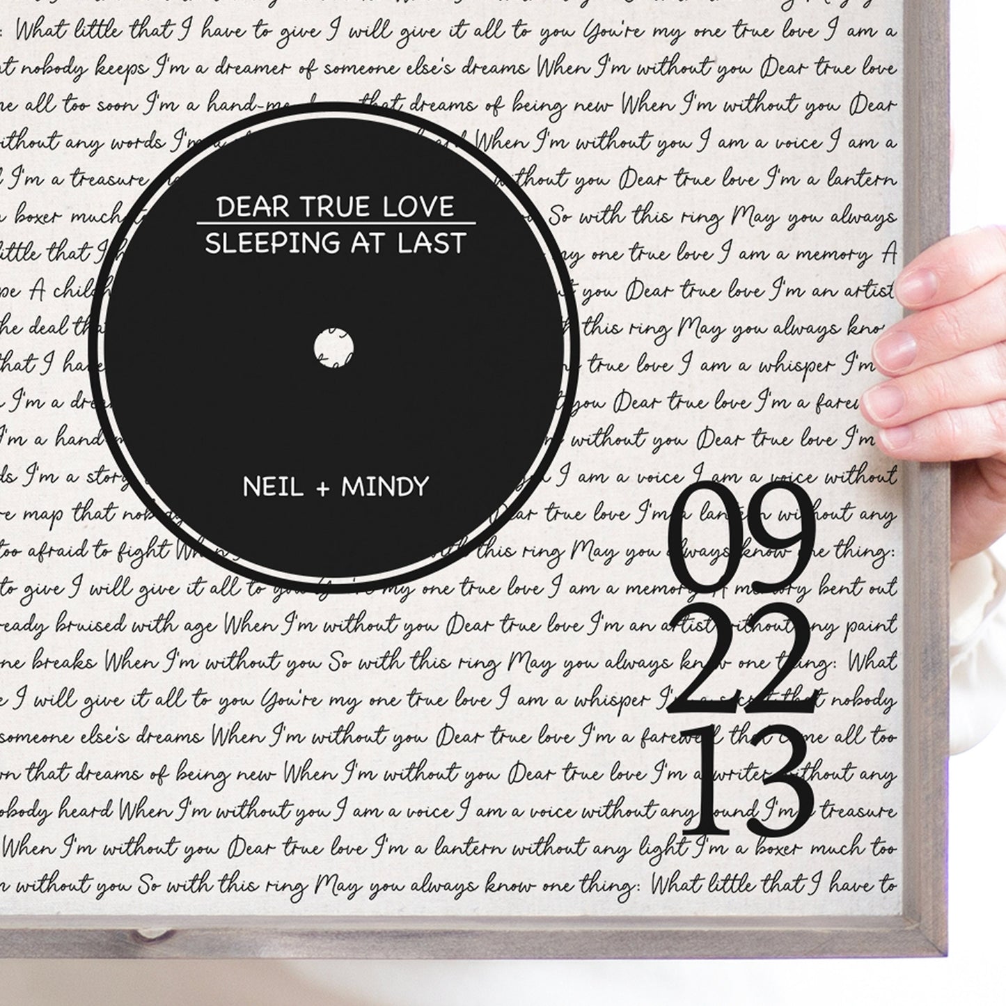 Vinyl Record Frame Lyric Sign | Husband Valentines Day Gift Anniversary Gift | Personalized Vinyl Record Custom Print Song Lyric First Dance