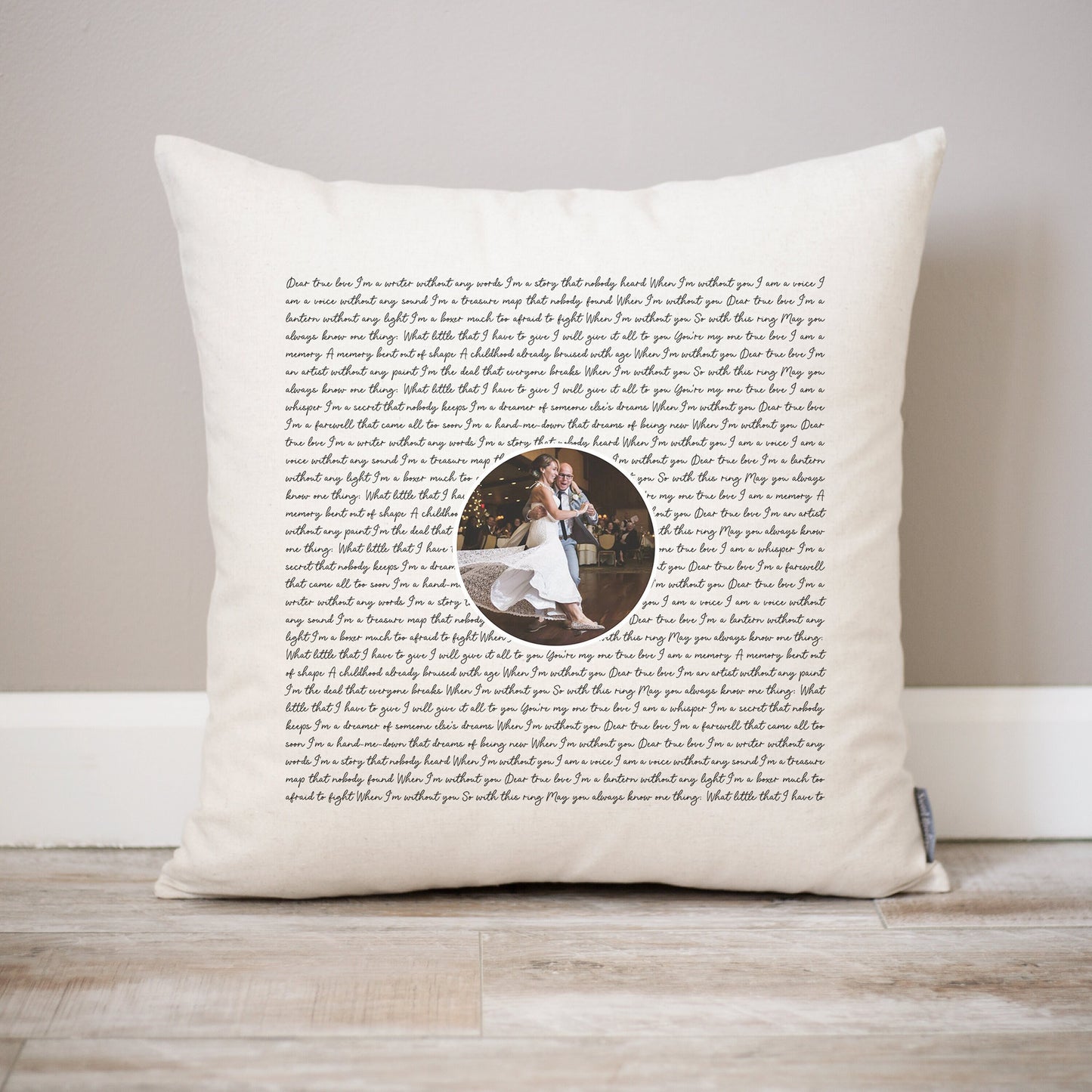 Personalized Song Lyric Pillow |  2nd Anniversary Cotton Gift  Wedding Song Gift for Her | Song Lyric Gifts | Gift for Bride Couple Gifts