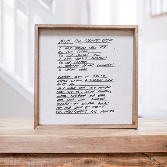 Load image into Gallery viewer, Family Recipe Heirloom Gift For Mom | Custom Handwritten Family Recipe Wood Sign Keepsake | Actual Handwritten SignGift | Grandparent&amp;#39;s Gift
