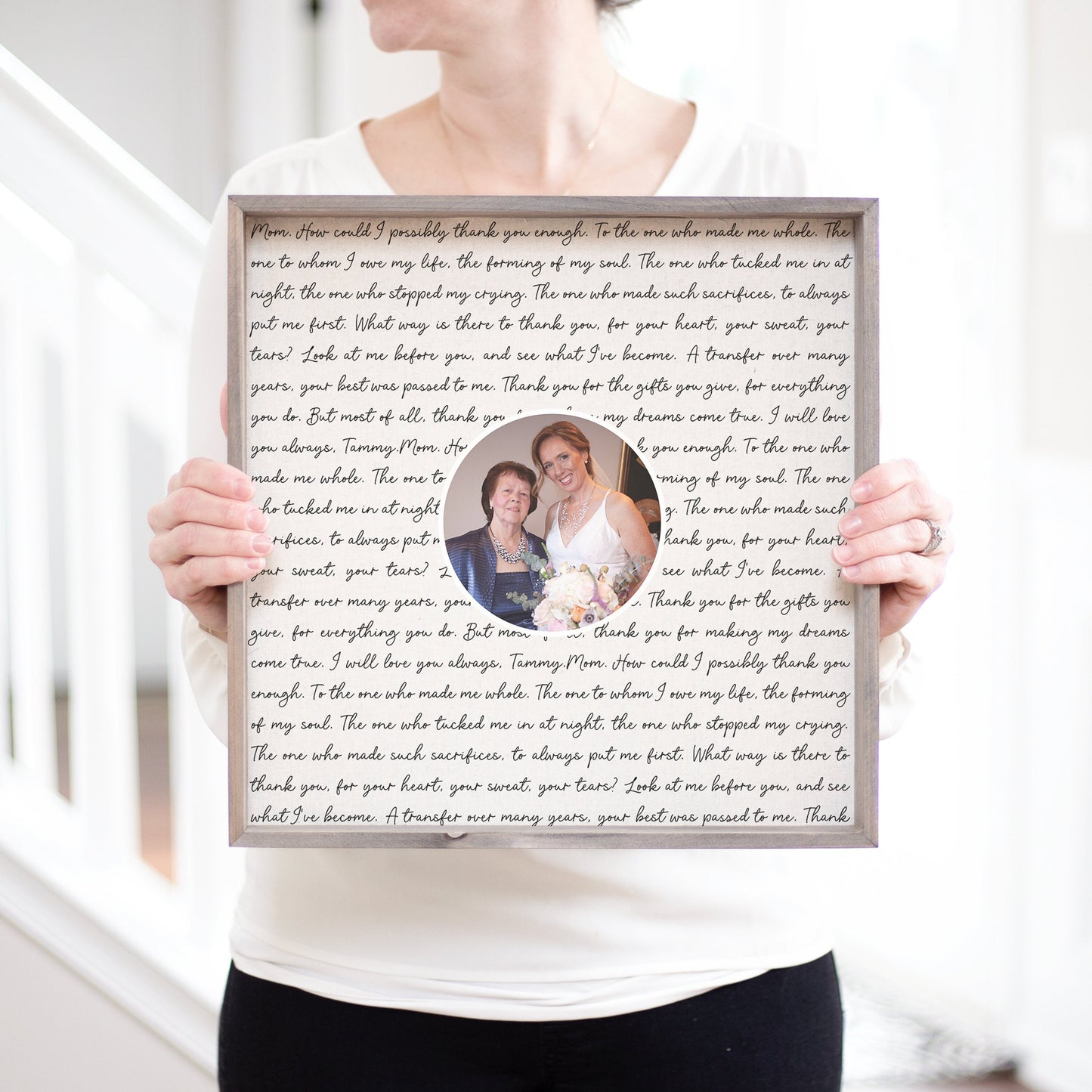 Load image into Gallery viewer, Mother of the Bride Gift Meaningful Gift for Mom | Personalized Picture of Mom and Bride Gift for Mother from Daughter Mothers Day Idea Gift
