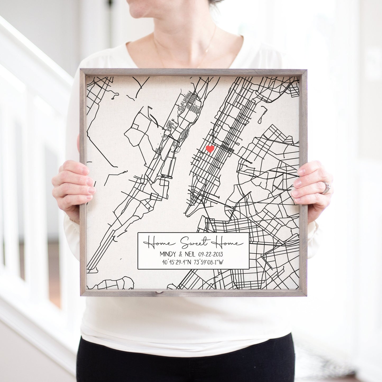 Housewarming Gift Closing Gift Custom New House Map | First Home Gift Idea | Our First Home Personalized Real Estate Gift | Home Sweet Home