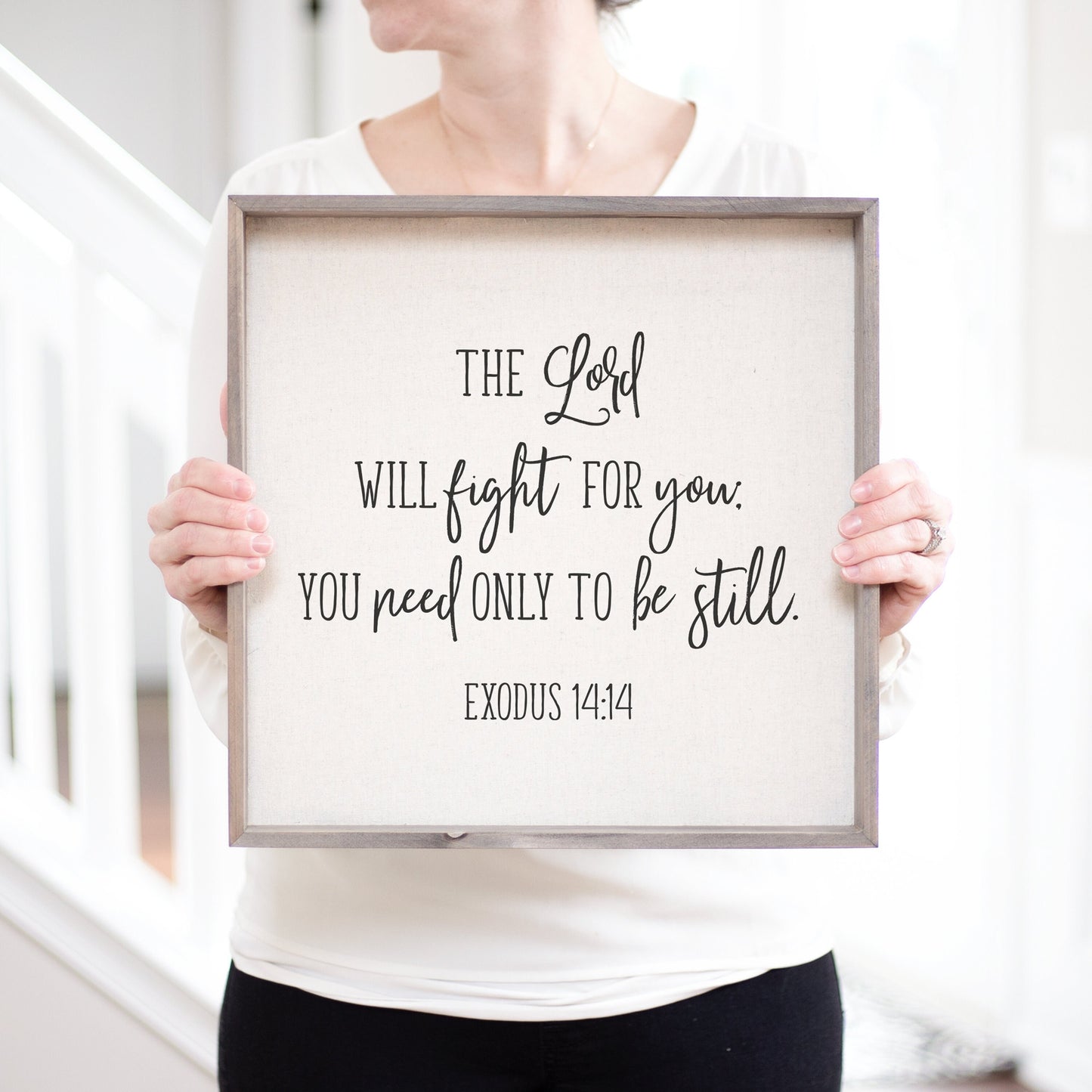 The Lord Will Fight For You Exodus 14:14 Wood Sign | Be Still And Know He Is God Wood Sign | Pastor Appreciation Gift Sign | Scripture Sign