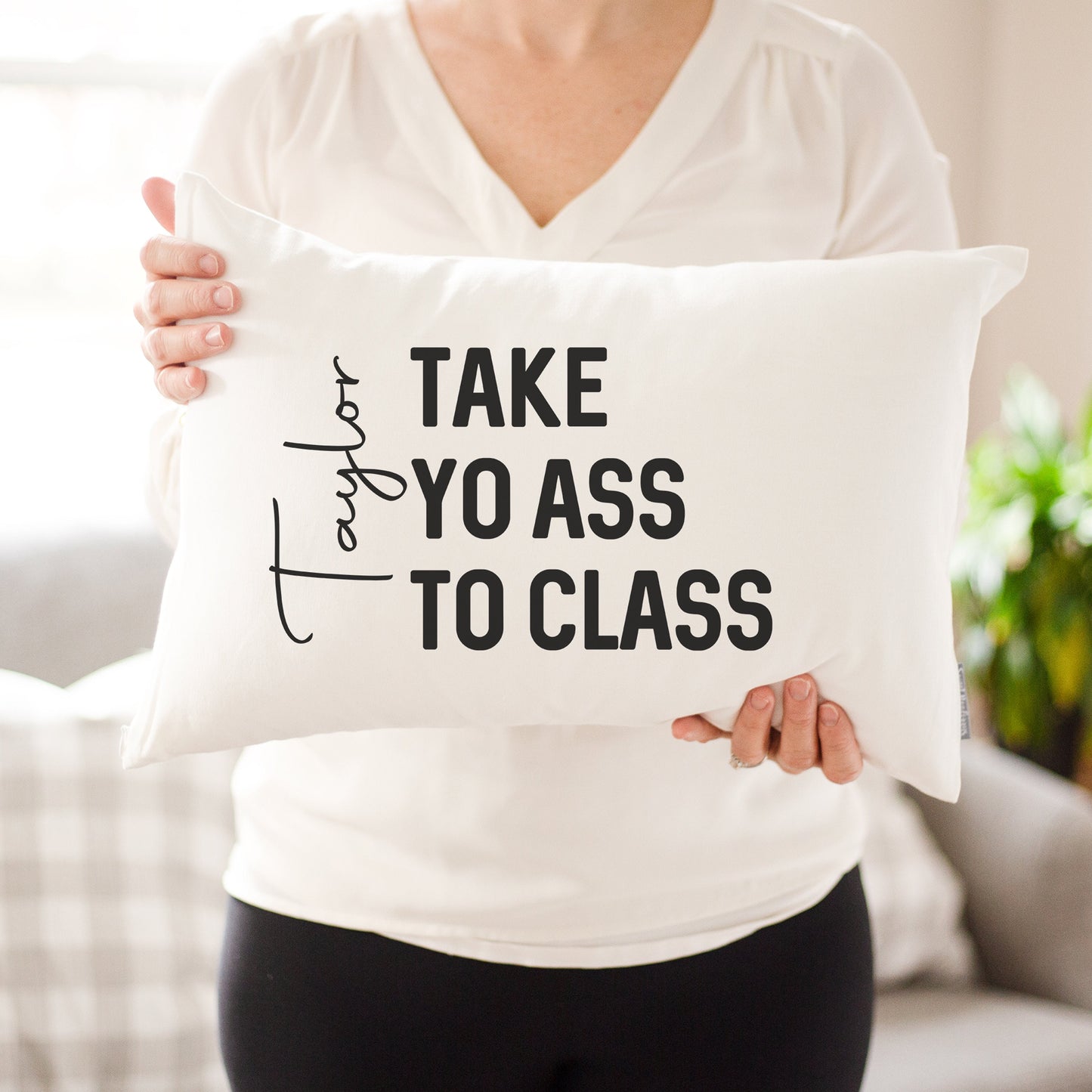 Load image into Gallery viewer, Take Yo Ass To Class Dorm Pillow | Dorm Decor | Going Away Gift | Gift for Son | Gift for Daughter | College Dorm Gift From Parents

