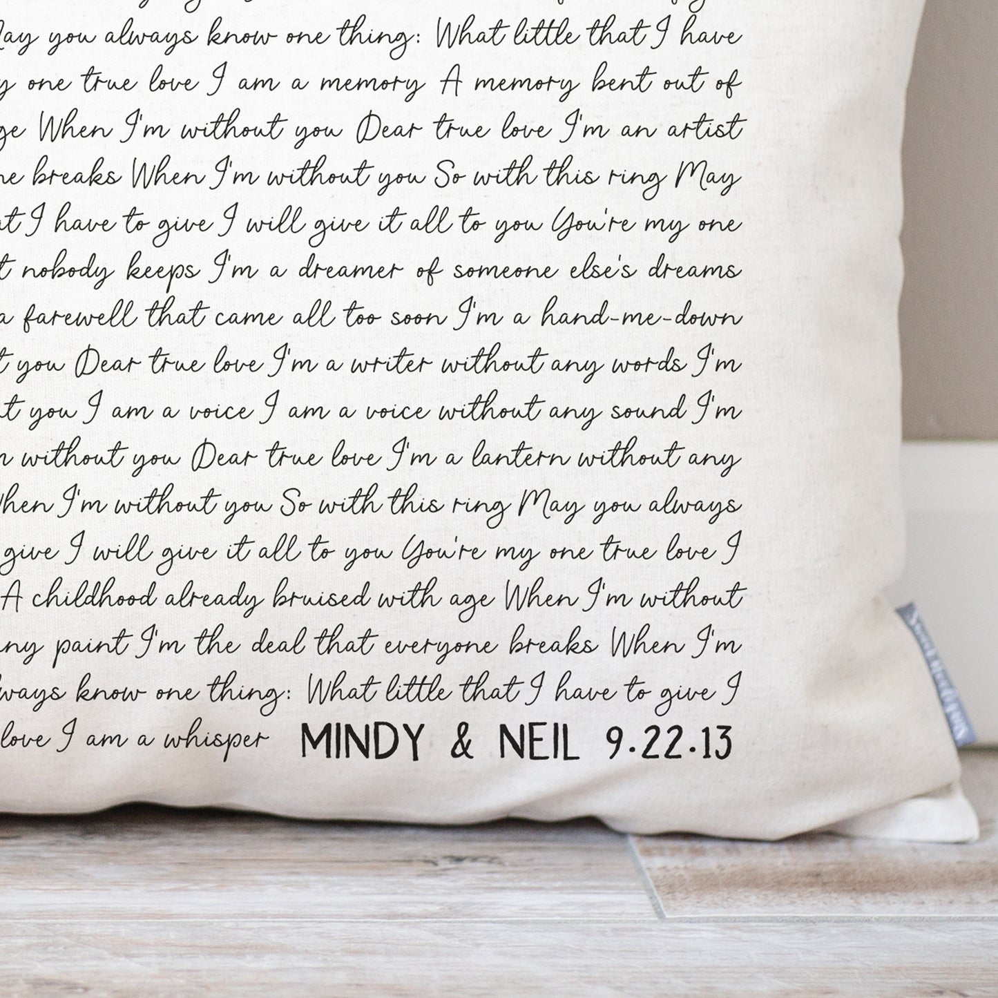 Load image into Gallery viewer, Personalized Song Lyric Pillow | 2nd Anniversary Cotton Gift | Wedding Song Gift for Her | Song Lyric Gifts | Gift for Bride  | Home Gifts
