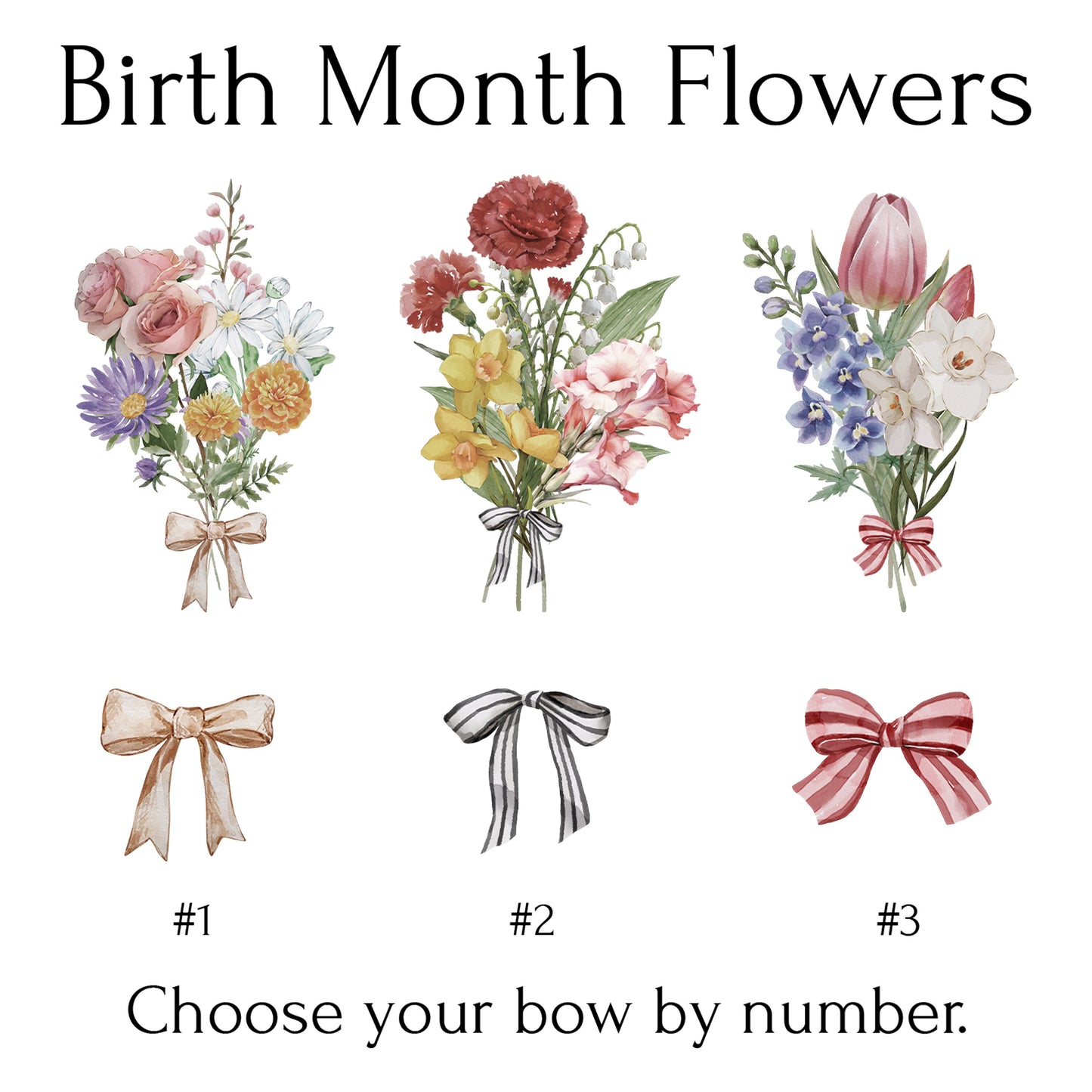Personalized Gift for Mom and Grandma Birth Flower Bouquet Gift Custom Mother Day Gift Personalized Garden Print Birth Month Flower Art Sign