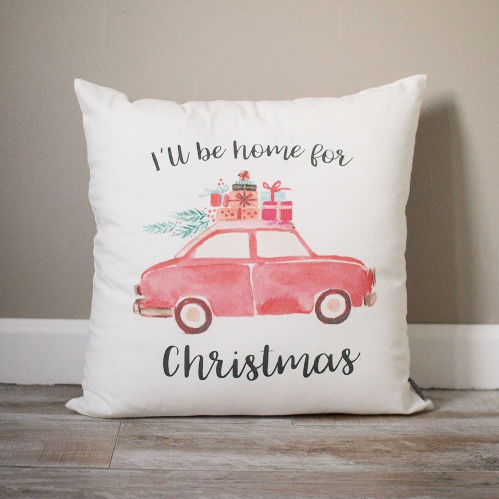 Load image into Gallery viewer, I&amp;#39;ll Be Home For Christmas Pillow | Christmas Pillow | Holiday Pillow | Christmas Gift | Rustic Decor | Holiday Decor | Christmas Decor
