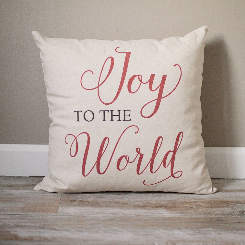 Load image into Gallery viewer, Joy To The World Pillow | Christmas Pillow | Holiday Pillow | Christmas Gift | Rustic Decor | Holiday Decor | Christmas Decor
