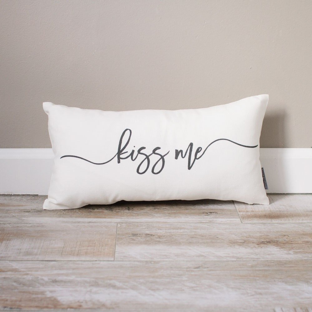 Kiss Me Pillow | Monogrammed Gift | Gifts For Her | Valentine's Day Gift | Wife Gift | Monogrammed Pillow | Girlfriend Gift