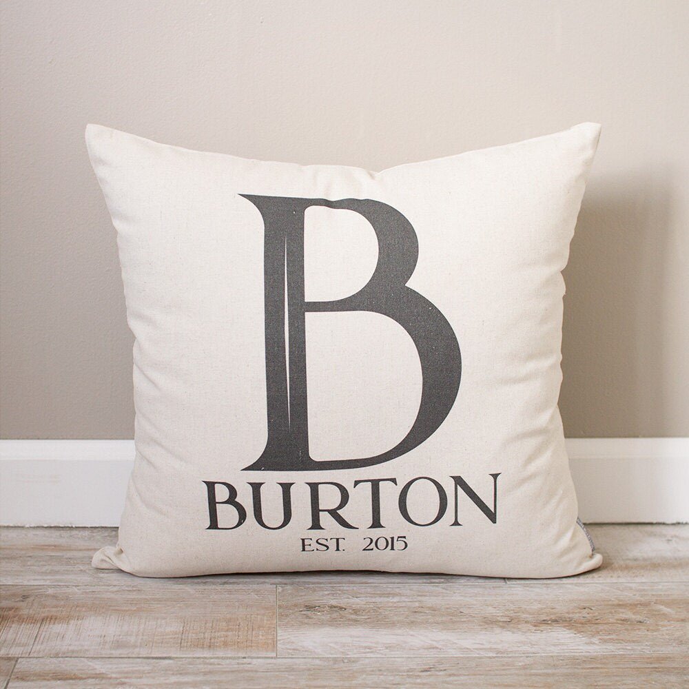 Load image into Gallery viewer, Last Name Pillow |  Wedding Gift for Couples | Monogrammed Pillow | Personalized Pillow | Wedding Gift Pillow | Initial with Last Name

