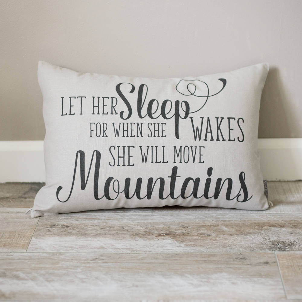 Let Her Sleep For When She Wakes | Personalized Pillow | Baby Shower Gift | Personalized Baby Pillow | Nursery Pillow |  Nursery Decor
